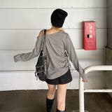 スタッズワンショルサイドドロストTシャツ | non-hedge  | 詳細画像6 