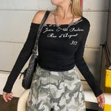 ブラック | ワンショルダーショルダーロゴTシャツ | non-hedge