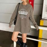 チャコール | アンティーク風ロゴビッグTシャツ | non-hedge