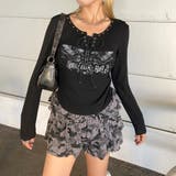 ブラック | リベットモチーフロゴレースアップトップス | non-hedge 