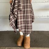 ベルト付きイレヘムチェックロングスカート | non-hedge  | 詳細画像13 