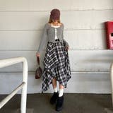 ベルト付きイレヘムチェックロングスカート | non-hedge  | 詳細画像15 