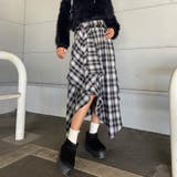 ベルト付きイレヘムチェックロングスカート | non-hedge  | 詳細画像17 