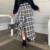 ベルト付きイレヘムチェックロングスカート | non-hedge  | 詳細画像18 