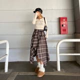 ベルト付きイレヘムチェックロングスカート | non-hedge  | 詳細画像2 