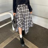 ブラック | ベルト付きイレヘムチェックロングスカート | non-hedge 