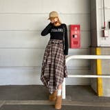 ベルト付きイレヘムチェックロングスカート | non-hedge  | 詳細画像3 