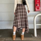 ベルト付きイレヘムチェックロングスカート | non-hedge  | 詳細画像8 