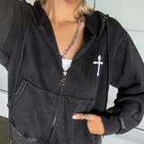 クロス刺繍ブリーチZIPパーカー | non-hedge  | 詳細画像17 