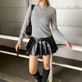 ファーベルト付き合成皮革タックスカート | non-hedge  | 詳細画像25 