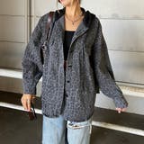 チャコール | ヒョウ柄フードジャケット | non-hedge 