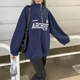 ネイビー | ハーフZIP裾ドロストチュニック | non-hedge