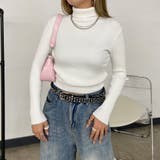 オフホワイト | ハイネックリブショートトップス | non-hedge 