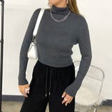 チャコール | ハイネックリブショートトップス | non-hedge 