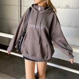 チャコール | 刺繍ロゴZIPフードチュニック | non-hedge 