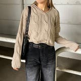 ベージュ | ケーブルフードショートプルオーバー | non-hedge 