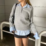 グレー | シャツ見せかけニットチュニック | non-hedge 