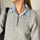 シャツ見せかけニットチュニック | non-hedge  | 詳細画像7 