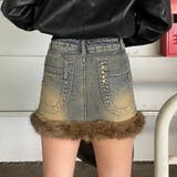 ファー切替デニムミニスカート | non-hedge | 詳細画像11
