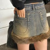 ファー切替デニムミニスカート | non-hedge | 詳細画像15