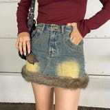 ファー切替デニムミニスカート | non-hedge | 詳細画像30