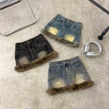 ファー切替デニムミニスカート | non-hedge | 詳細画像32