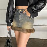 ファー切替デニムミニスカート | non-hedge | 詳細画像9