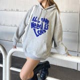 グレー | ボアロゴハートフードチュニック | non-hedge 