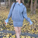 シャツアンサンブル風ニットトップス・スカートセットアップ | non-hedge  | 詳細画像10 