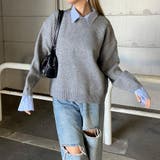 シャツアンサンブル風ニットトップス・スカートセットアップ | non-hedge  | 詳細画像18 