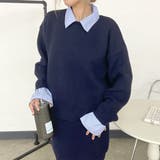 シャツアンサンブル風ニットトップス・スカートセットアップ | non-hedge  | 詳細画像30 