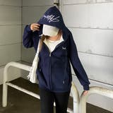 ネイビー | 裏起毛フードロゴビッグパーカー | non-hedge 