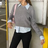 グレー | ケーブルニットプルオーバー・シャツアンサンブル | non-hedge