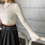 ラメ袖フレアニットトップス | non-hedge  | 詳細画像30 