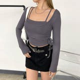 チャコール | インナー付きサイドドロストトップス | non-hedge 