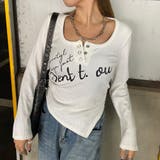 オフホワイト | イレギュラーヘムロゴトップス | non-hedge