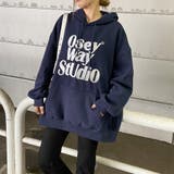 ネイビー | ビッグロゴ刺繍フードチュニック | non-hedge