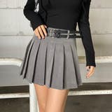 グレー | 2ベルト付きタックスカート | non-hedge 