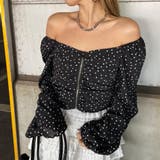 ブラック×ホワイト | オフショルダーZIPトップス | non-hedge 