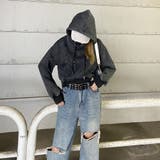 スタッズブリーチロゴフードショート | non-hedge  | 詳細画像4 