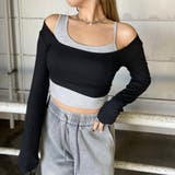 ブラック | インナー付きショートトップス | non-hedge 