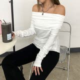 オフホワイト | オフショルダーサイドドロストT | non-hedge 