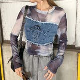 デニムスピンドルベアシアー切替トップス | non-hedge  | 詳細画像1 