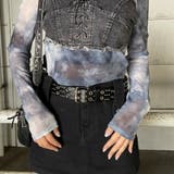 デニムスピンドルベアシアー切替トップス | non-hedge  | 詳細画像31 