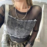 デニムスピンドルベアシアー切替トップス | non-hedge  | 詳細画像38 