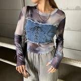 デニムスピンドルベアシアー切替トップス | non-hedge  | 詳細画像6 