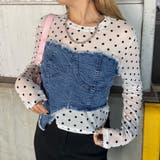 オフホワイト | デニムベアイレギュラーヘムシアー切替トップス | non-hedge