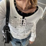 アンサンブル風レースアップTシャツ | non-hedge  | 詳細画像1 