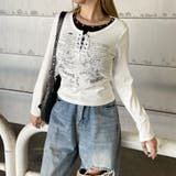 アンサンブル風レースアップTシャツ | non-hedge  | 詳細画像9 