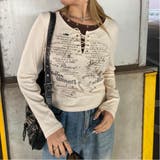 アイボリー | アンサンブル風レースアップTシャツ | non-hedge 